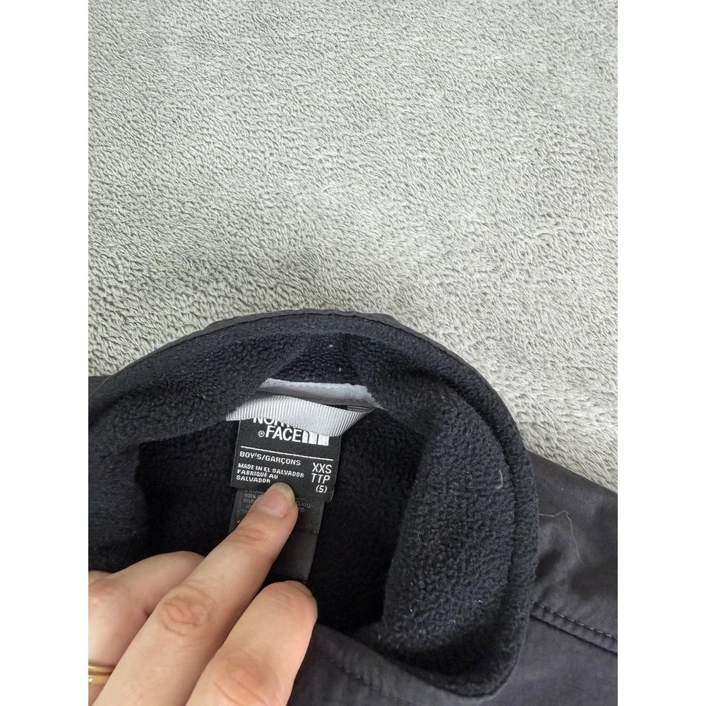 The North Face Denali Full Zip Fleece Jacket Boys Size XXS Black